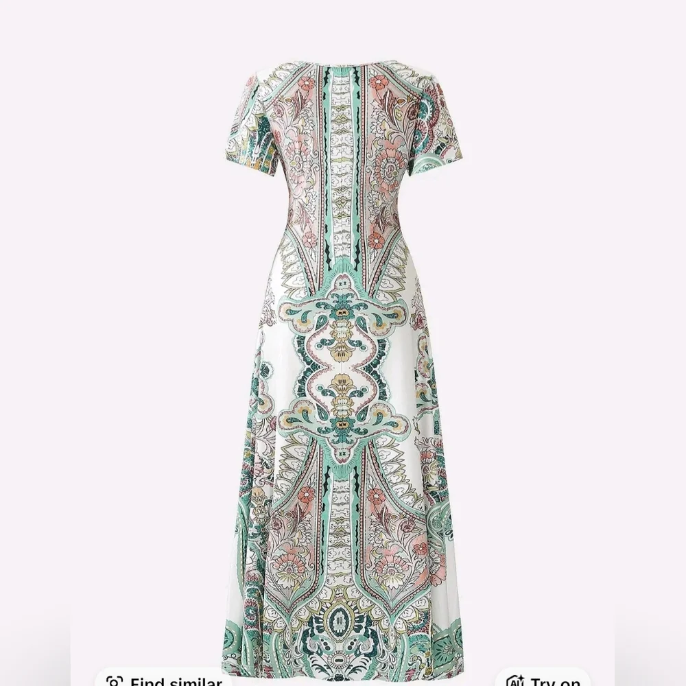 Elegant Paisley Print Maxi Dress - Picture 2 of 6